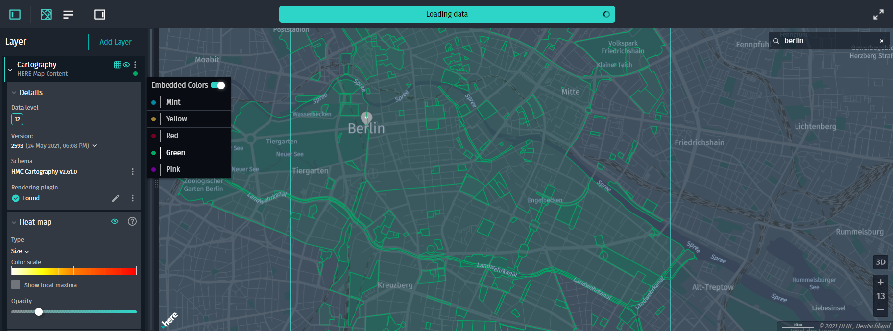Preset color palette
