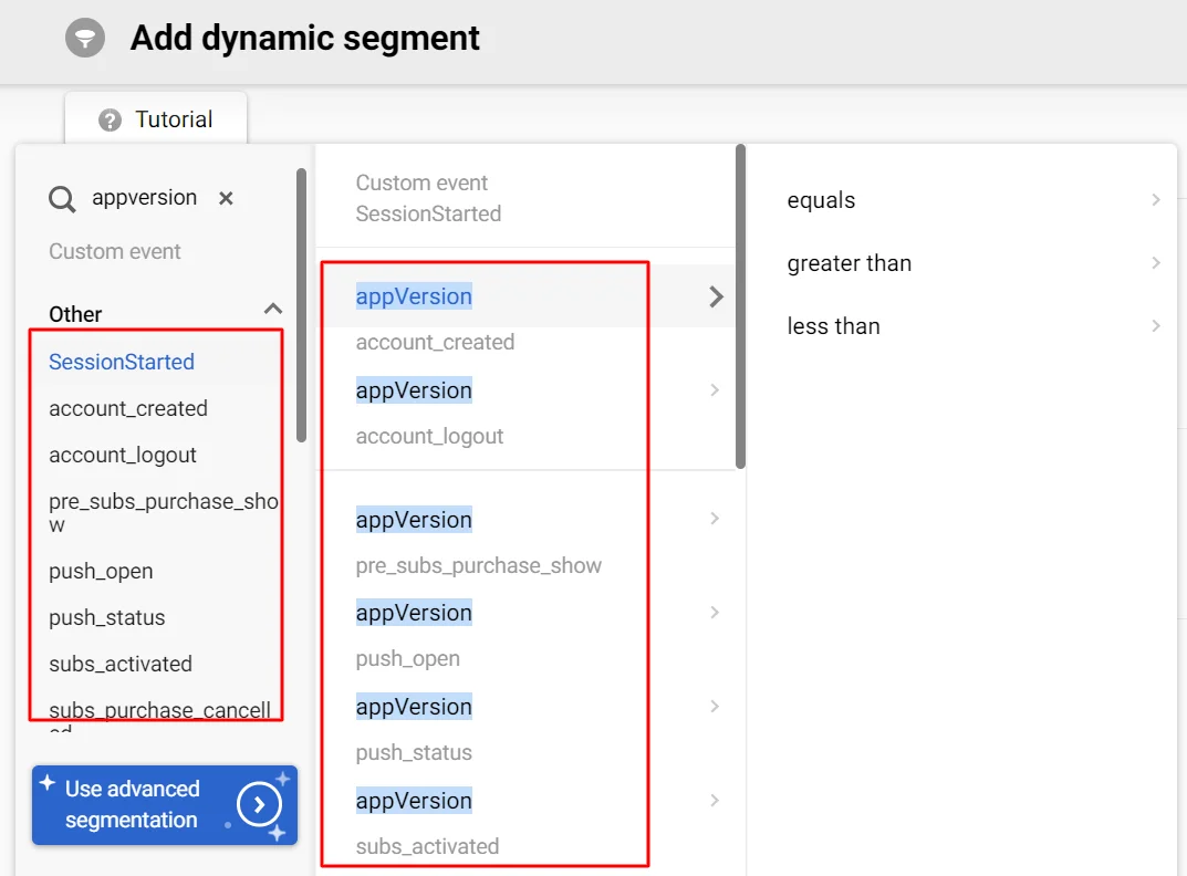 Events with certain parameter