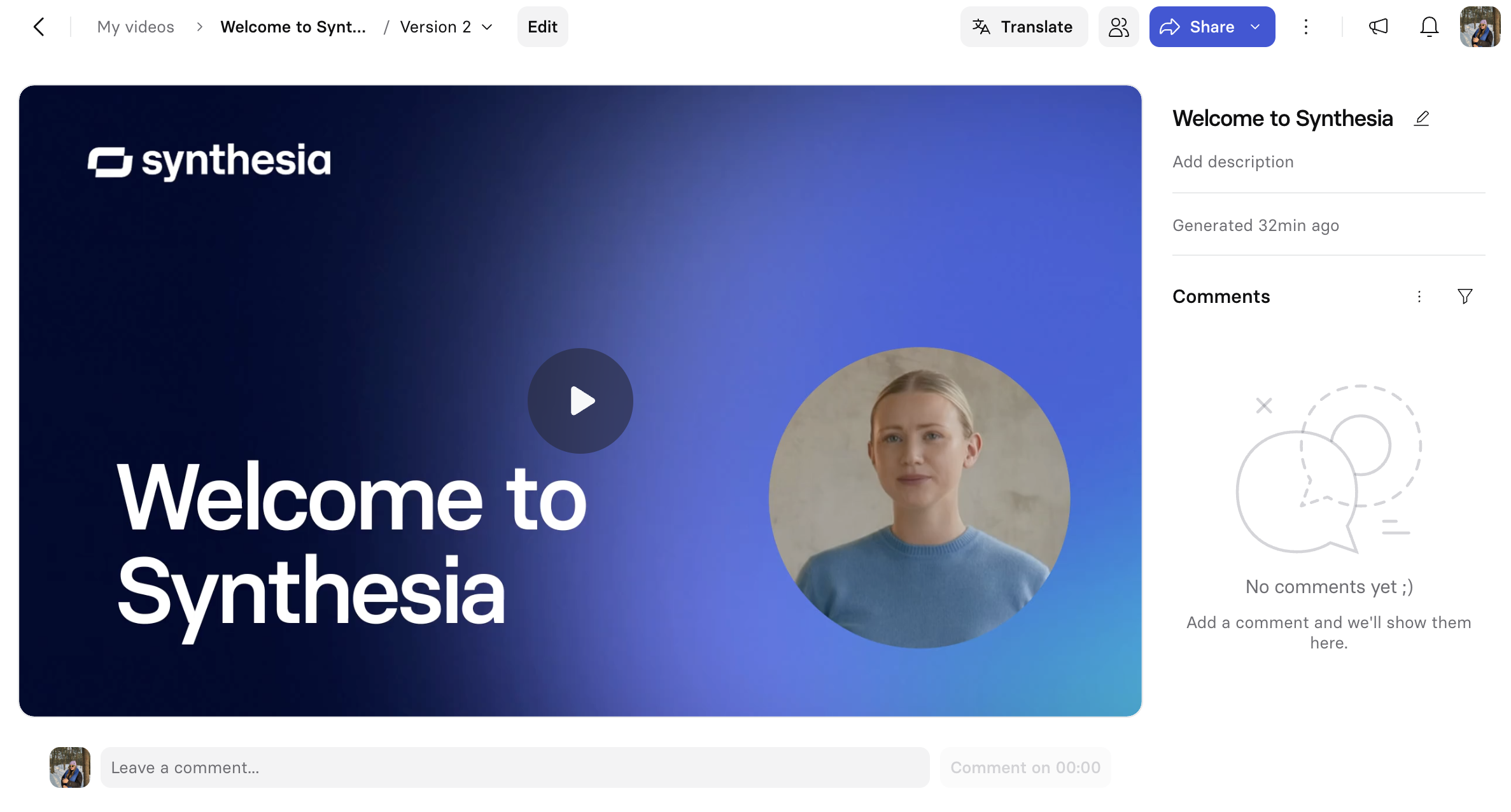 Video overview page
