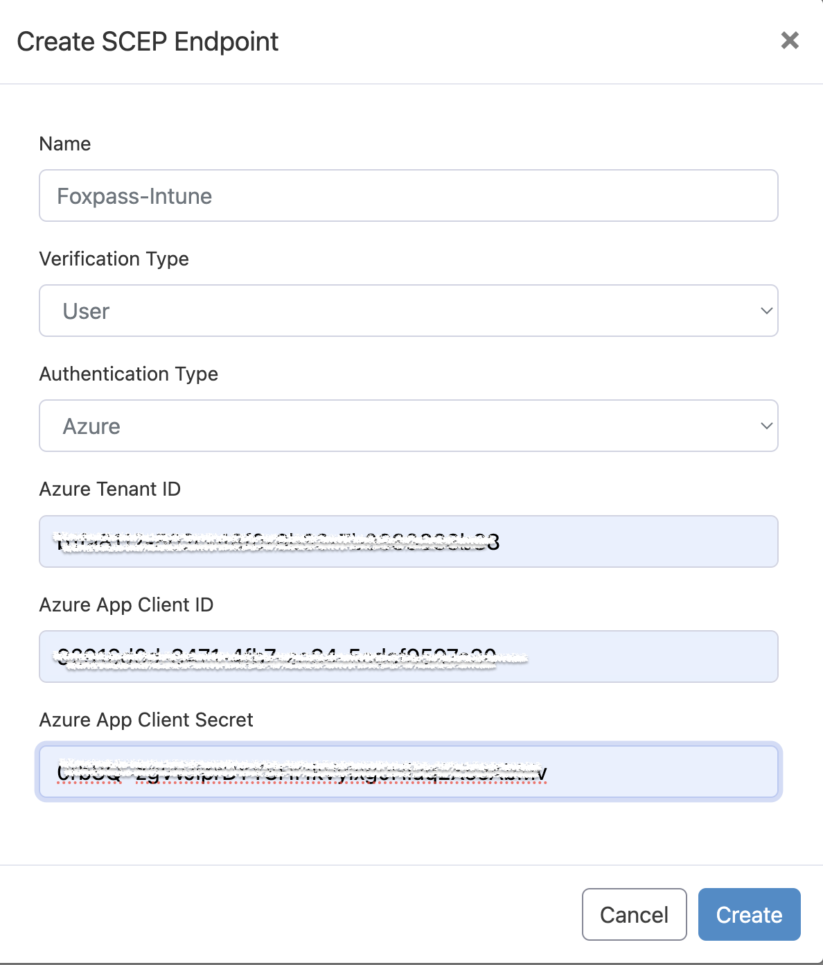 Create Azure SCEP endpoint