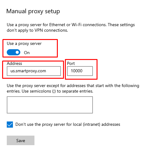 Chrome configuration on Windows - proxy setup