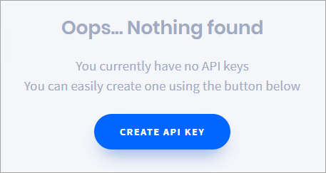 Screenshot of the Create API Key button