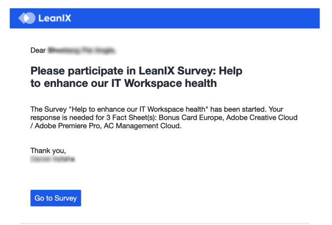 Email Invite for Survey Participation