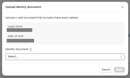 Select the document type from the **Business document** dropdown list