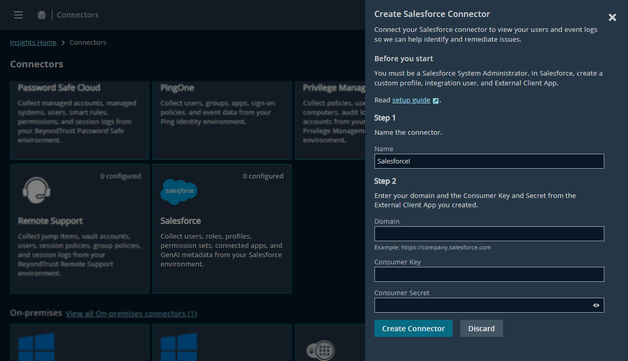 Create a connector page in Identity Security Insights