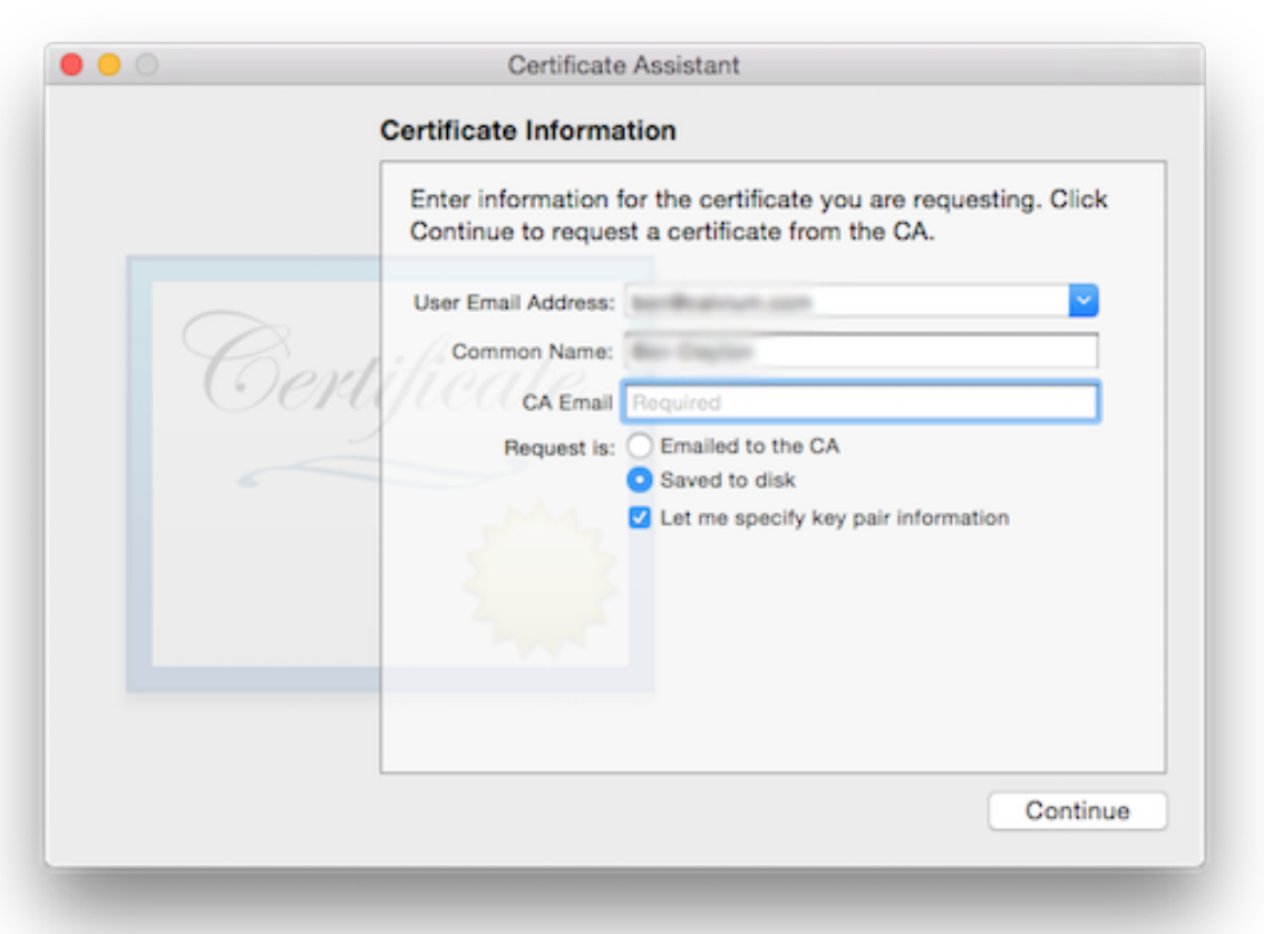 add certificate on safari