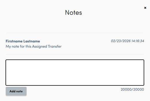 Notes popup