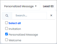 Screenshot of selecting personalized messages