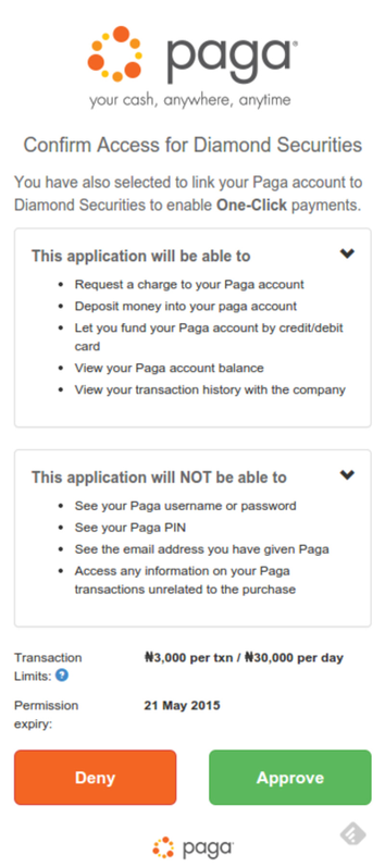 Paga Connect Access Approval Page