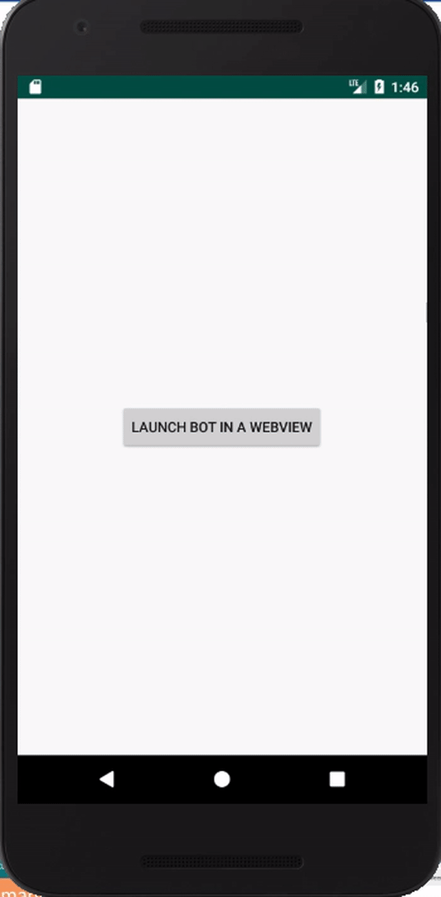Instabot launching in a native Android webview