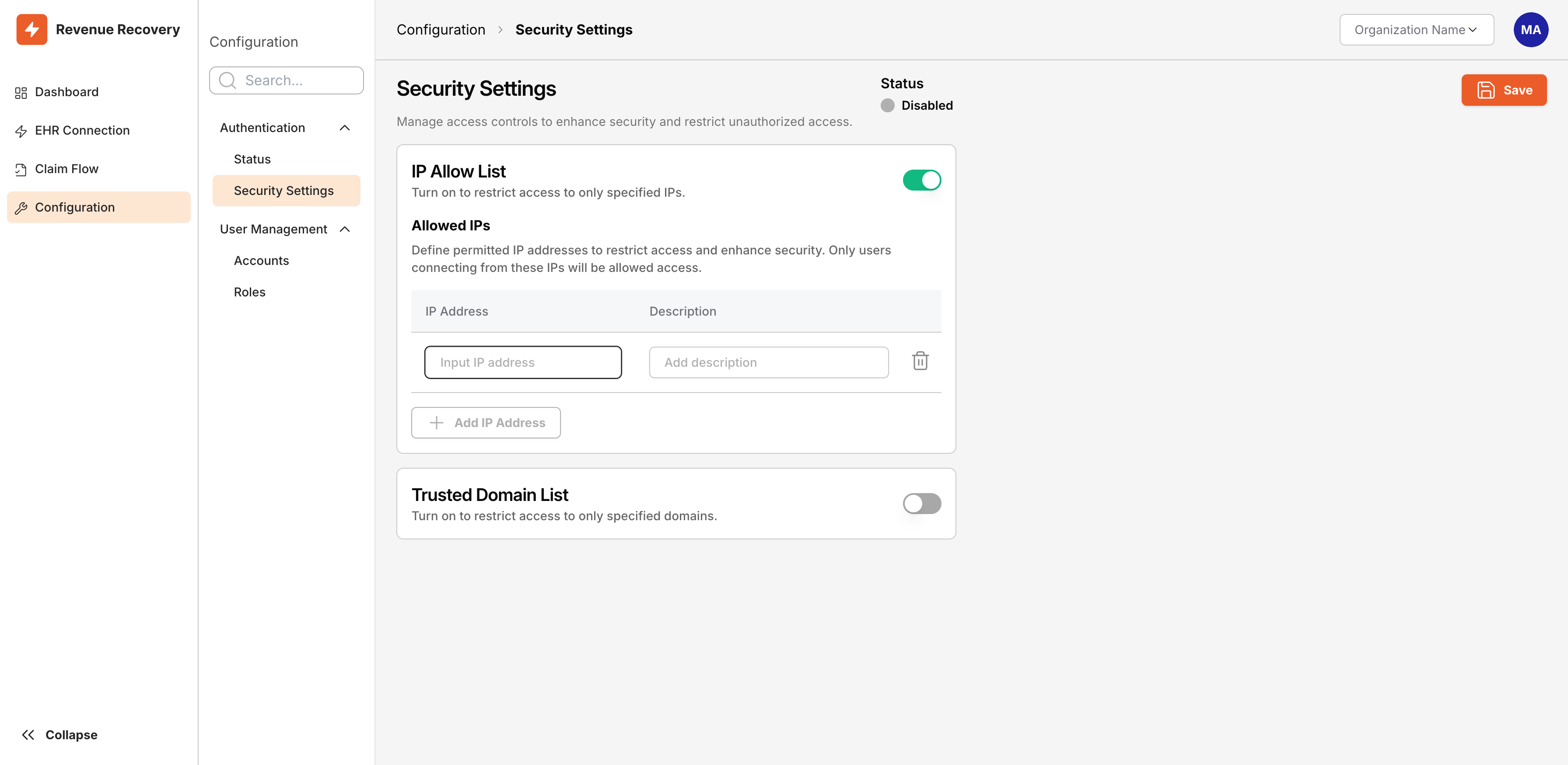 IP Allow List Enabled