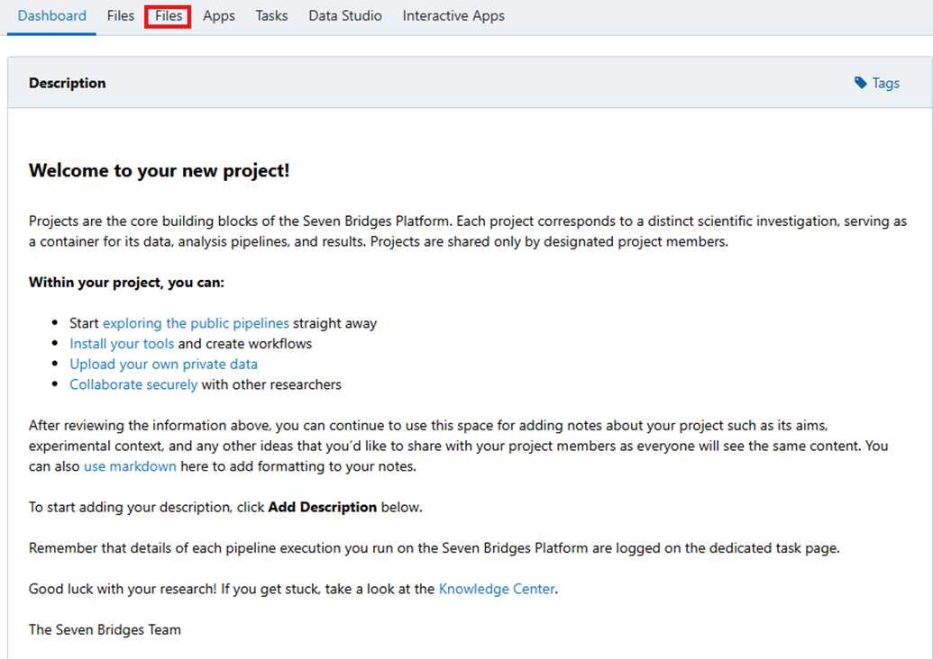 Accessing File browser from the platform page