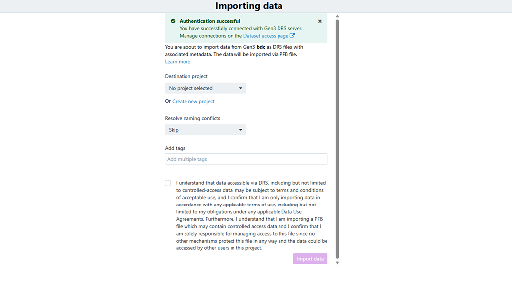 Importing data