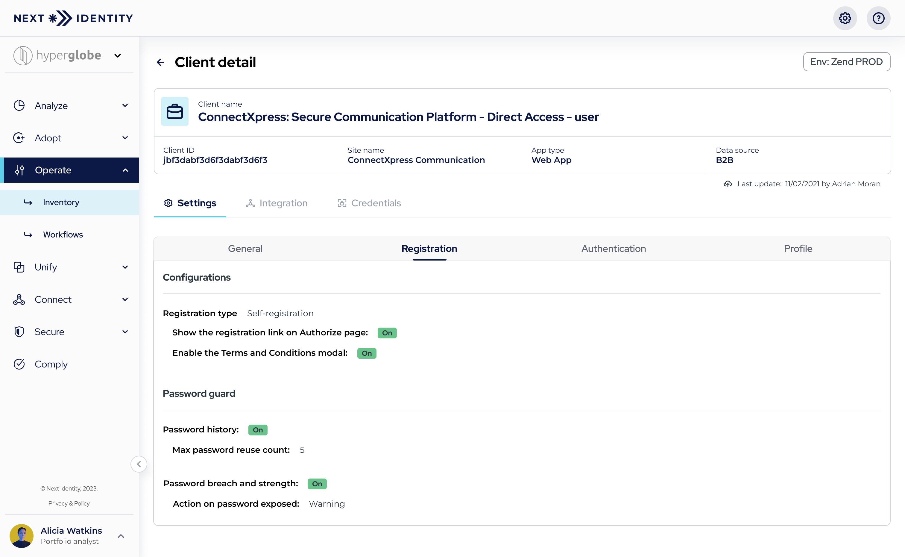 Client Details Page