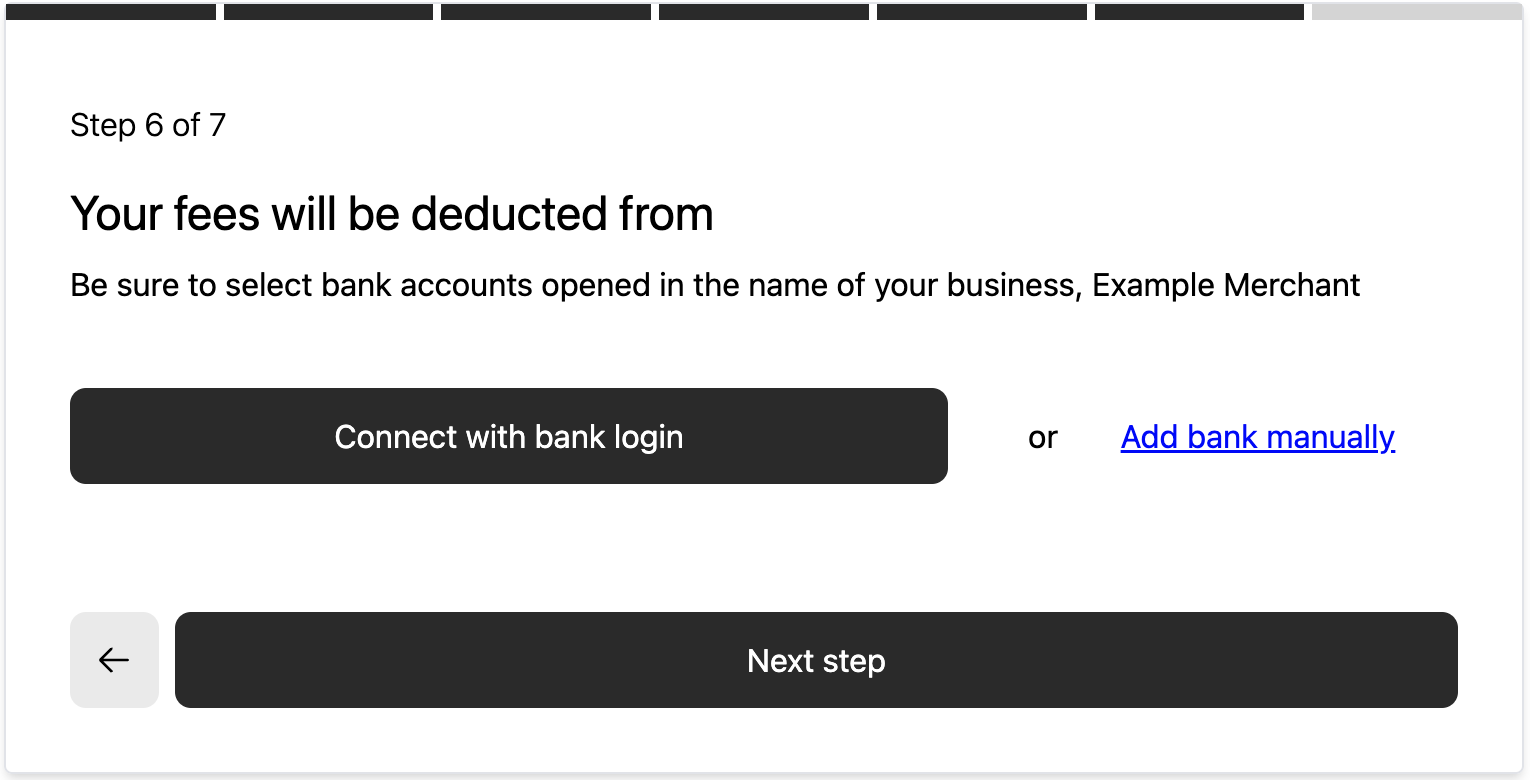 providing an account for billing deposits