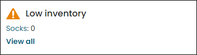Viewing a Staff Low Inventory alert example