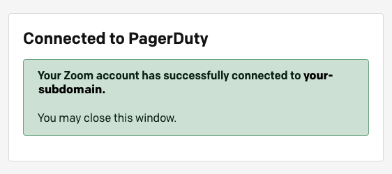 Connected to PagerDuty