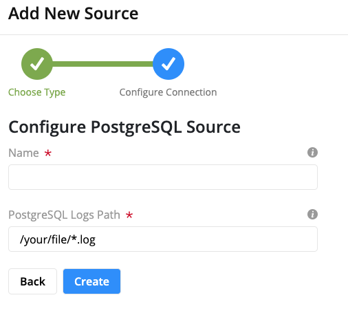 PostgreSQL Log Configuration Form
