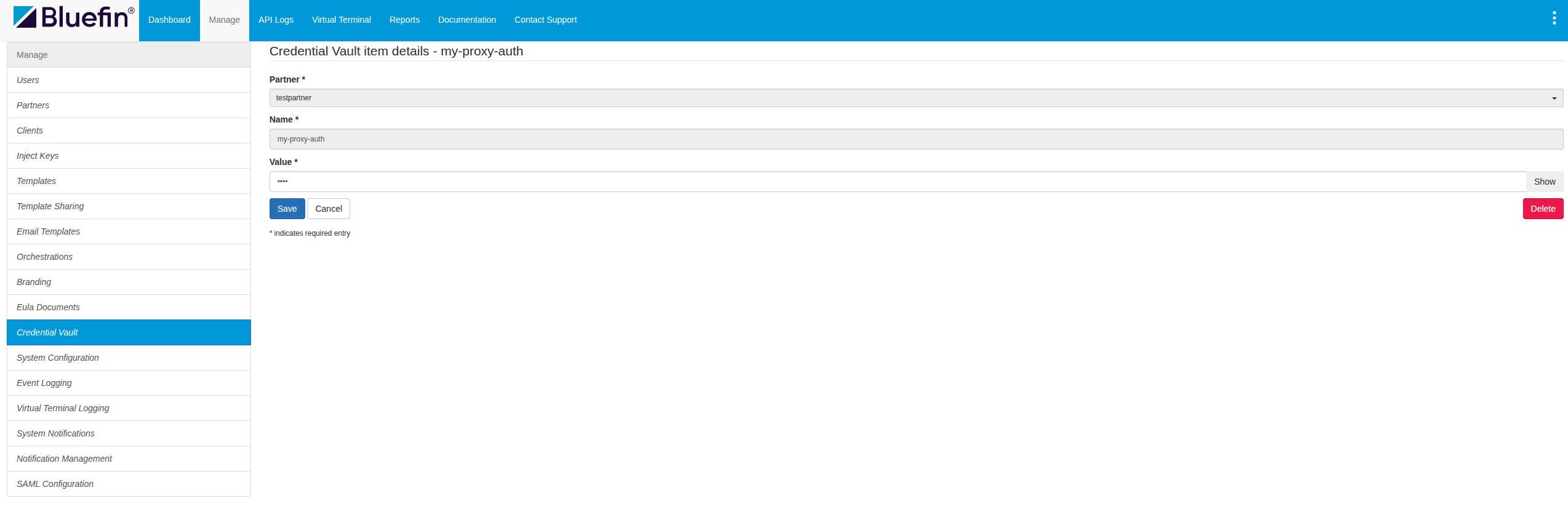 ORCA Credential Vault | Editing a Secret