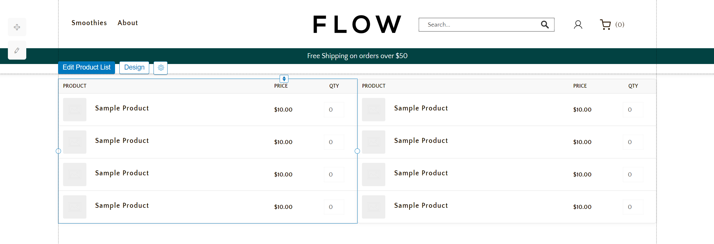 Example of Multiple Product Lists on one Page