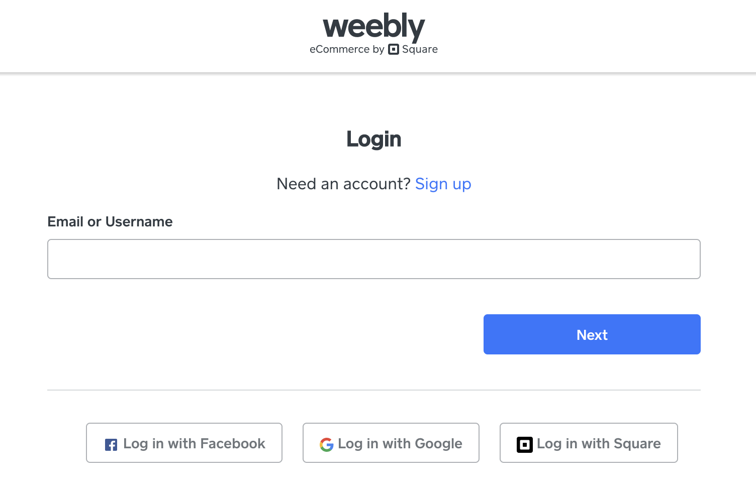 Weebly Login Page