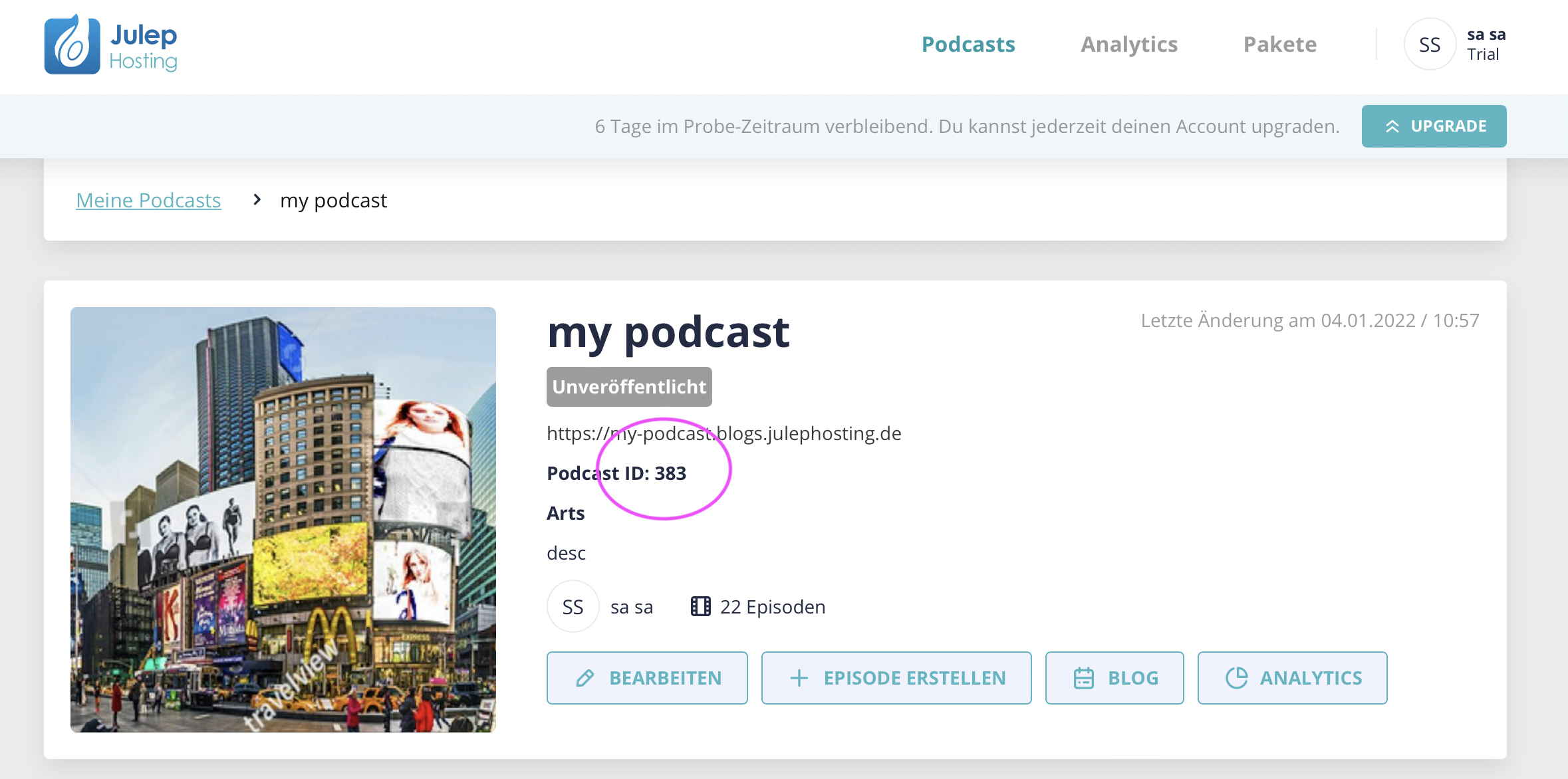 Finding your podcast id is quite easy