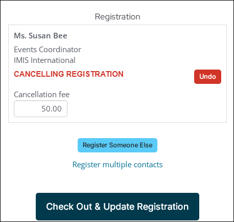 Charging a cancellation fee