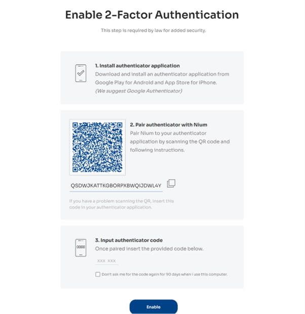 Figure74: Setup 2-Factor Authentication