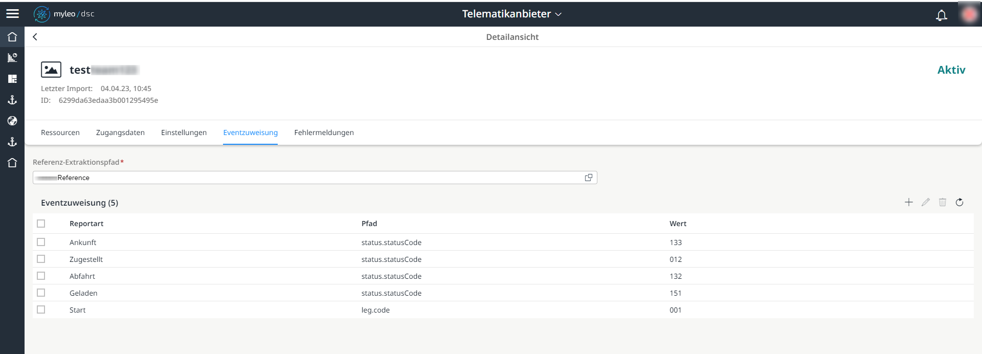 Worklist - Tab Eventzuweisungen