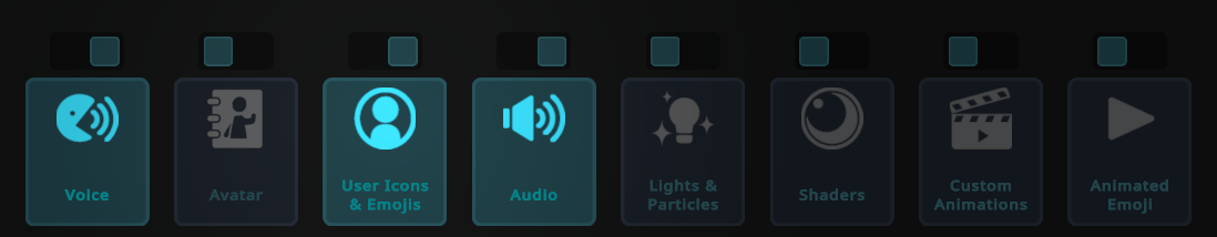 The avatar features that can currently be enabled or disabled per rank using the custom safety setting