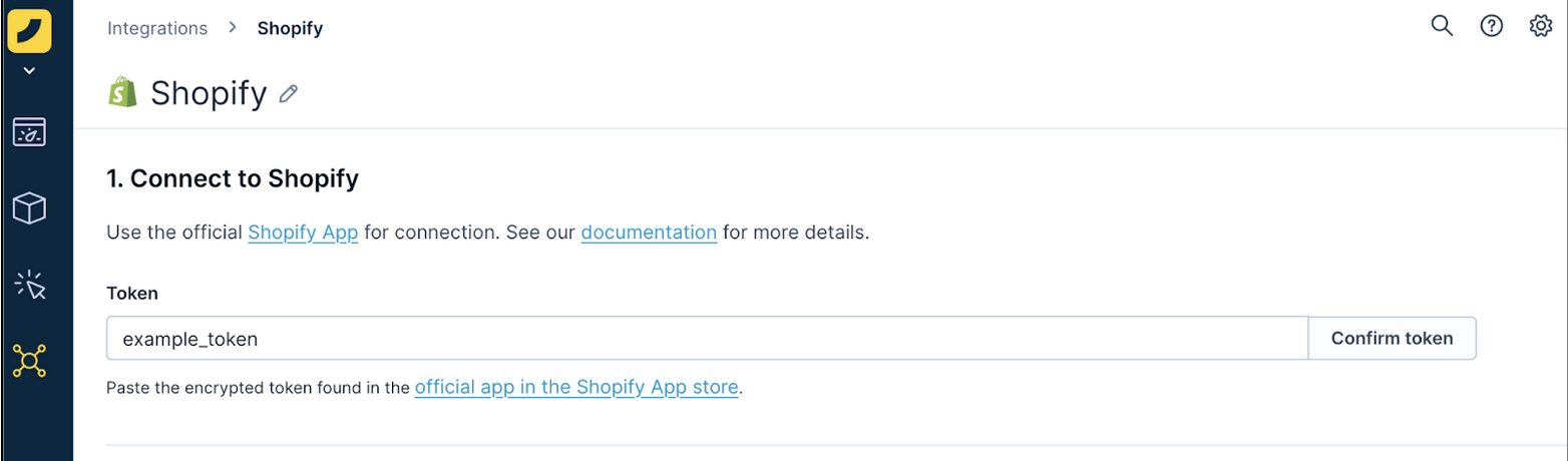 Data hub Confirm token field