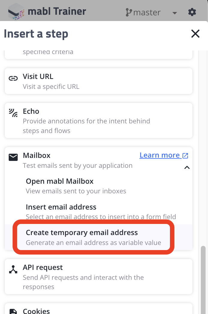 Creating a temporary email address