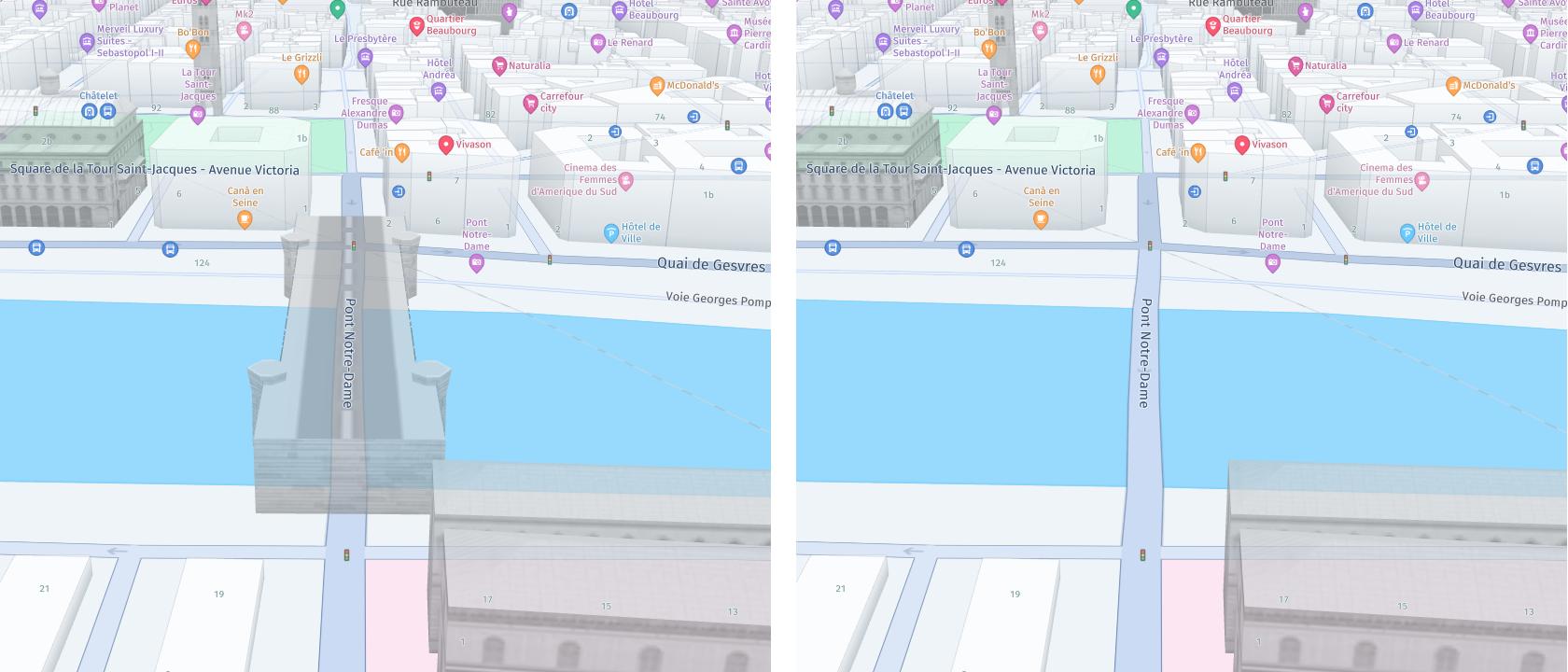 Screenshots: Predefined Landmark Bridge Enabled Definition (true -> false).