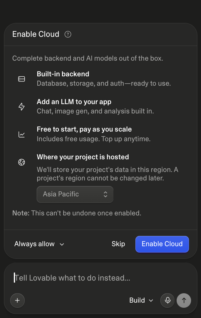 lovable cloud enable image
