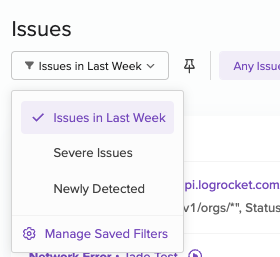 Saved Issues filters