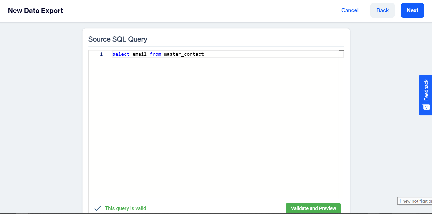 Source SQL Query