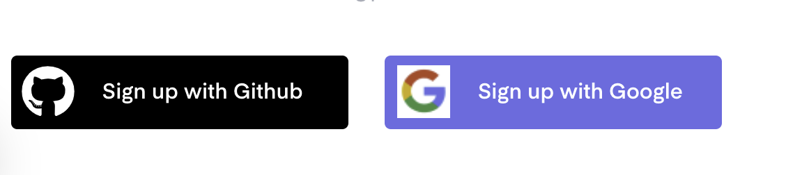 Github and Google single sign-on button in Mindee