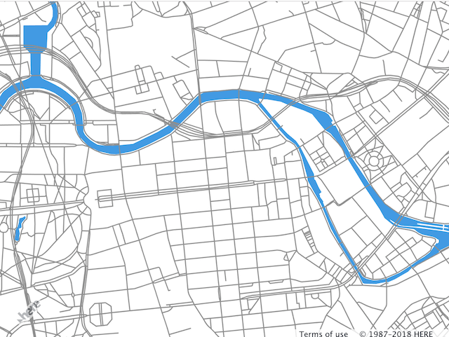 The map after adding the road style