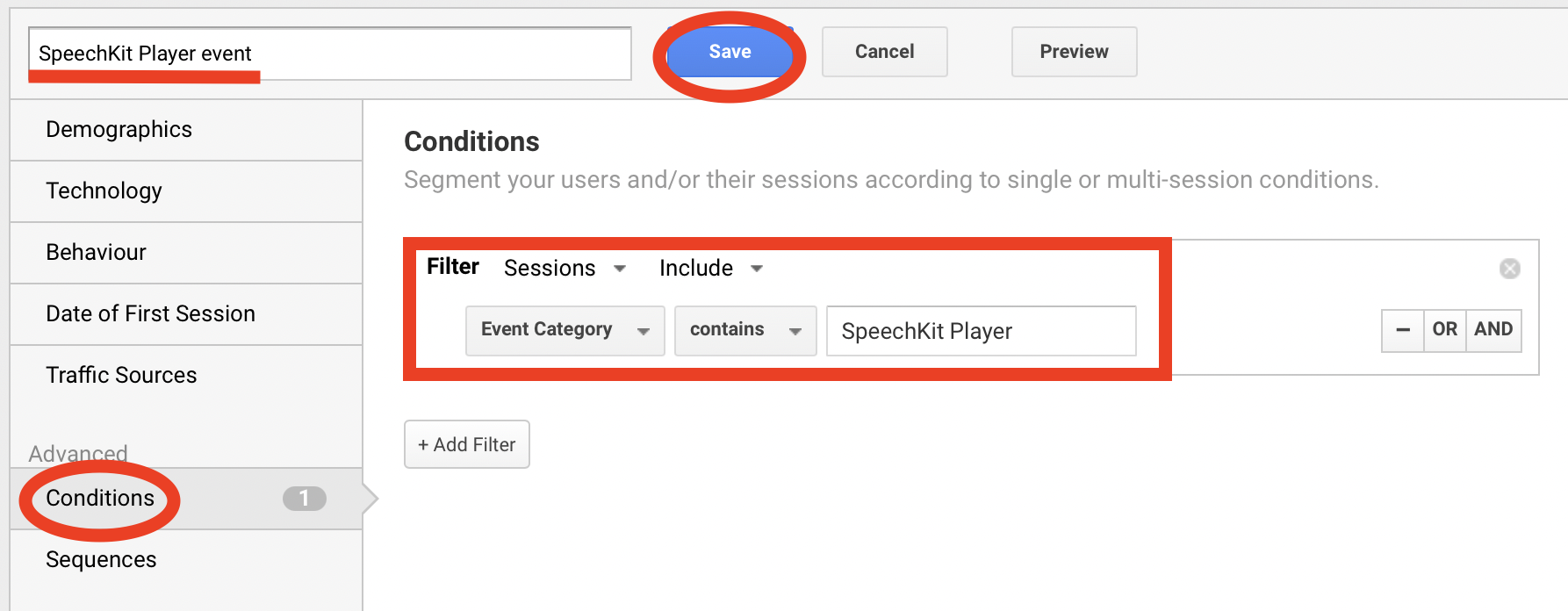 SpeechKit Player event segment in Google Analytics.png