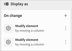 List of two Modify element actions configured on a segmented control.