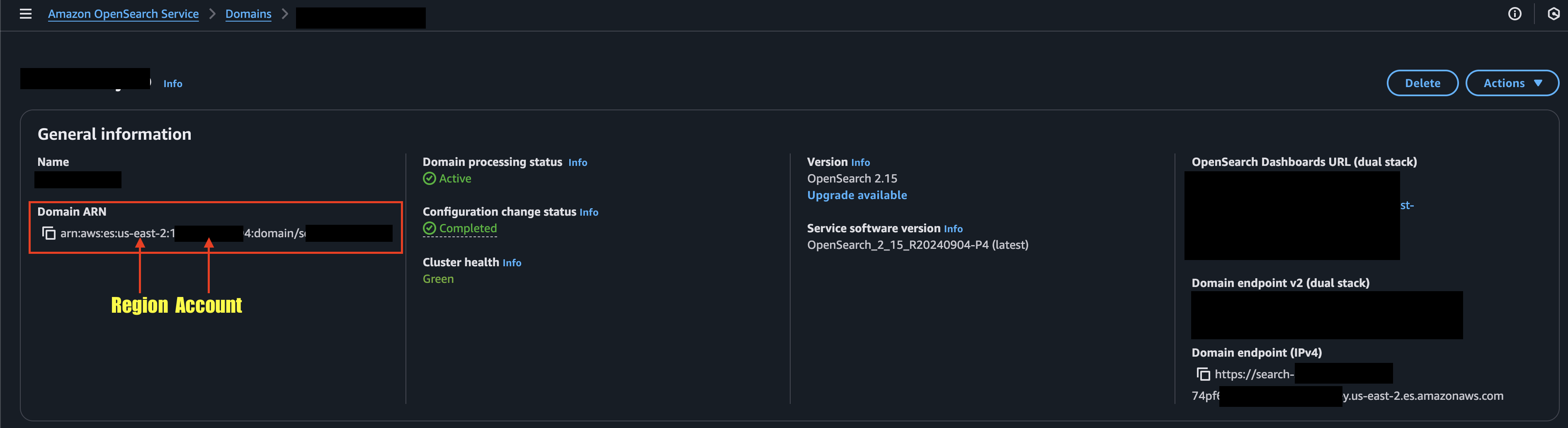 FIG. 2 - Retrieve the AWS Region and AWS Account ID from the Domain ARN