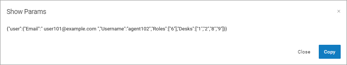 Screenshot of the Show Params section