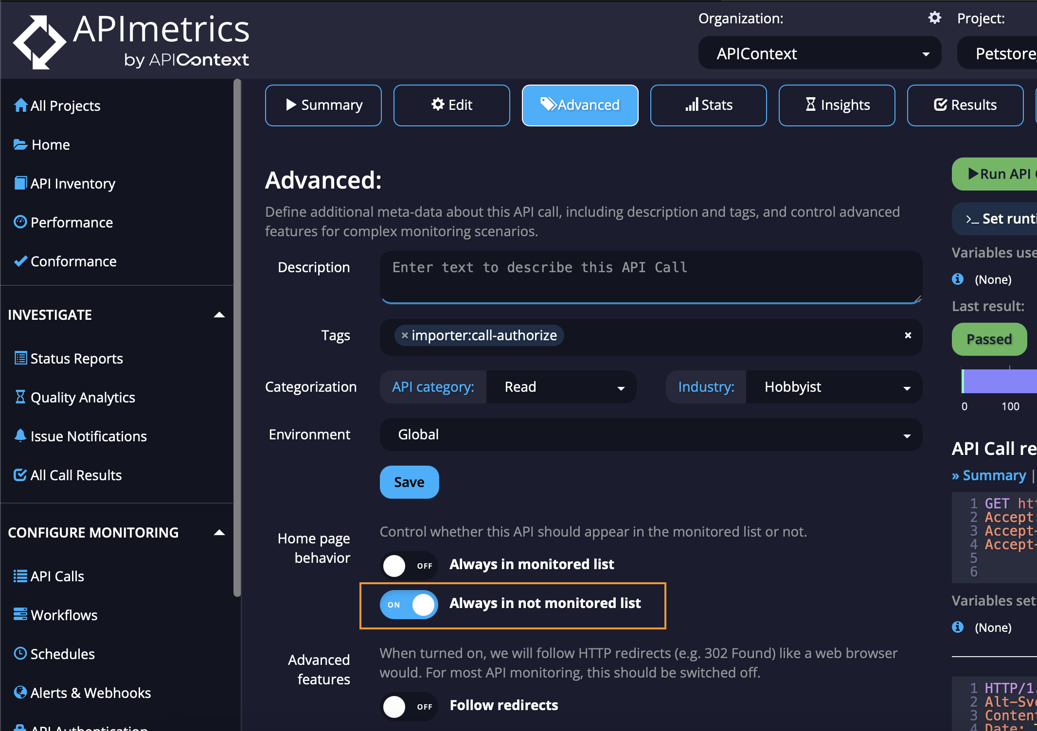 API Call_Advanced_Home Page behavior