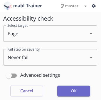 accessibility check menu