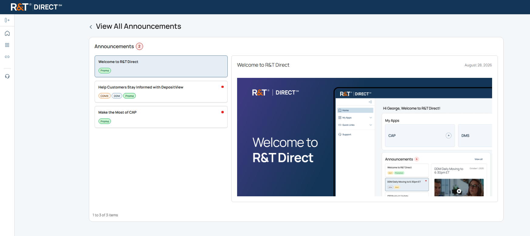 R&T Direct View all Announcements Page