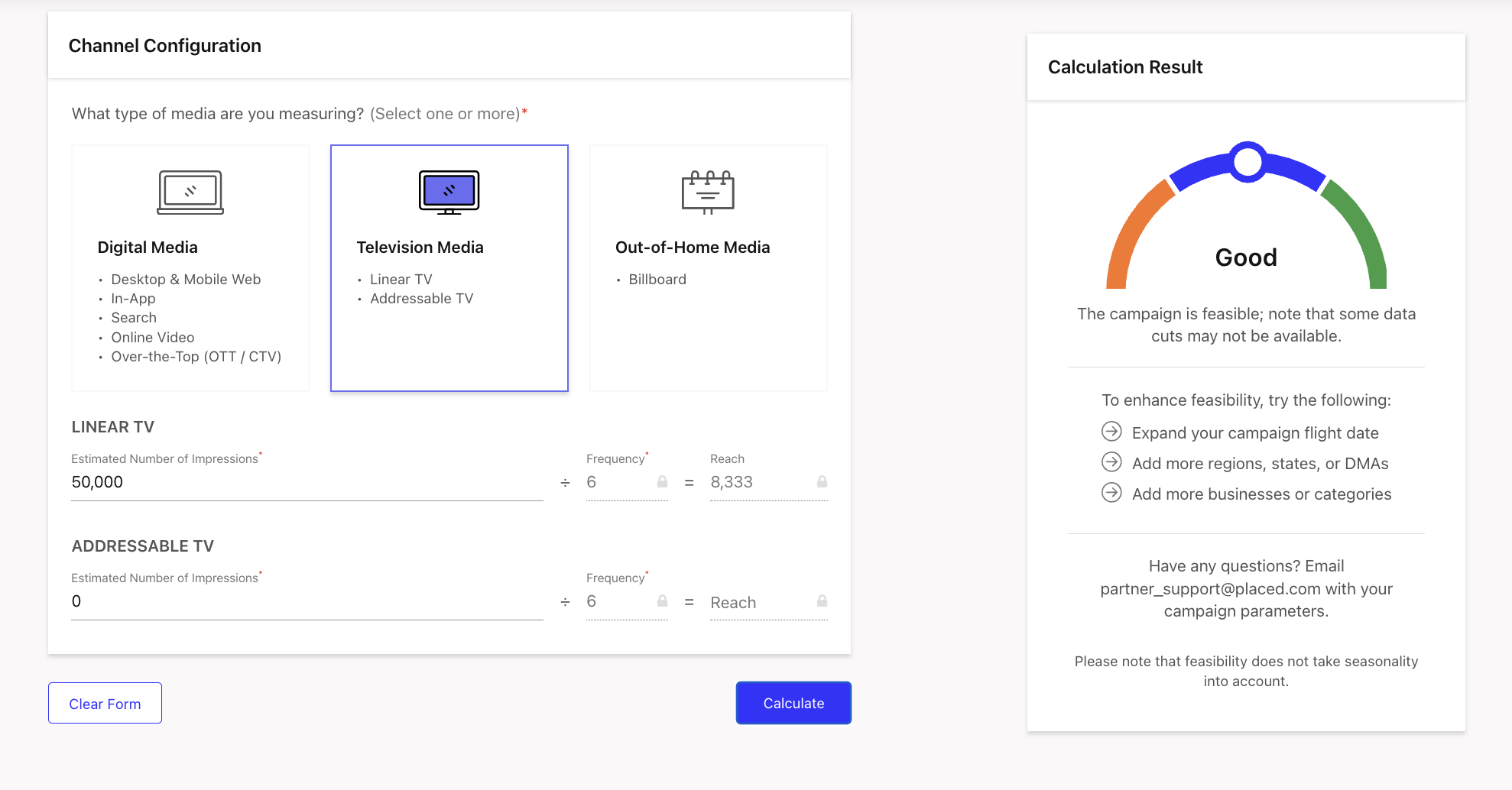 Television media with an excellent feasibility score.