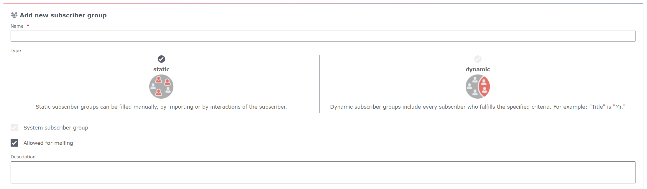 Create subscriber groups Create subscriber groups