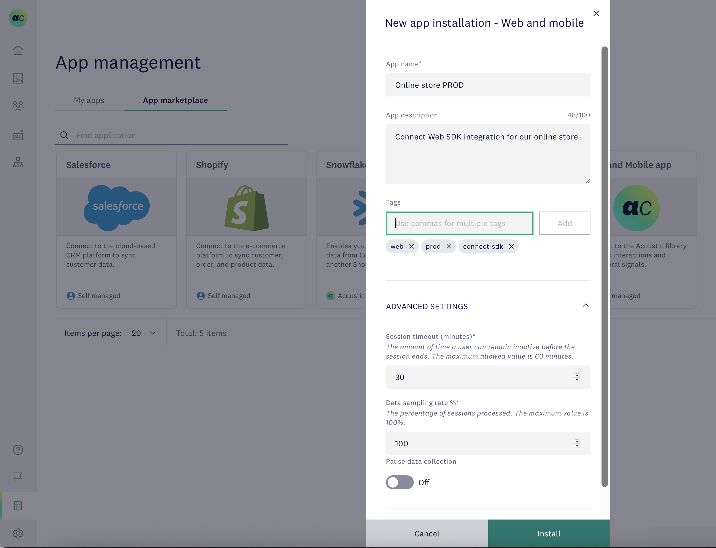 New app in Connect - Web and Mobile