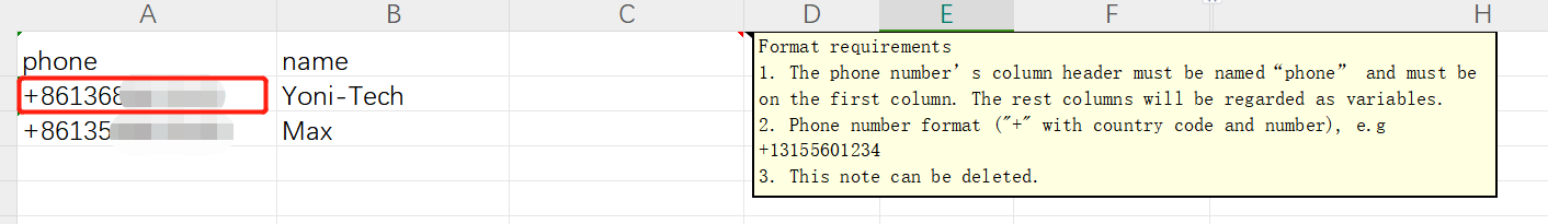 There are two phone numbers in this upload field, one of them is in the unsubscribe list.