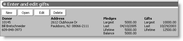 The Gift Portfolio now includes Fundraising event function fees and Dues products in the Gifts section